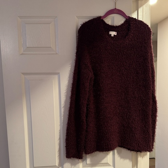 SO Sweaters - SO Women's Deep Burgundy Crew Neck Sweater